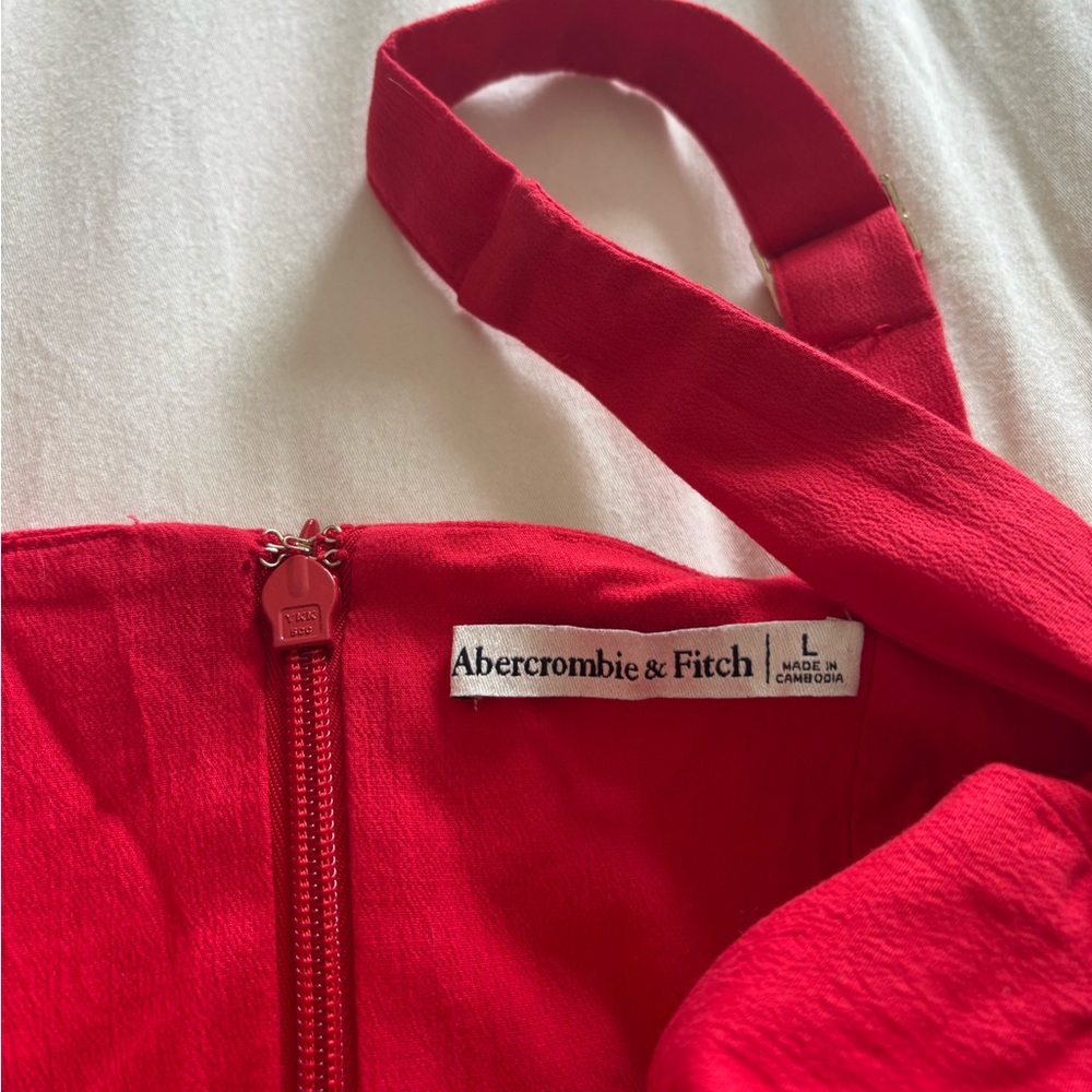 Abercrombie & Fitch Vibrant Red Halter Dress